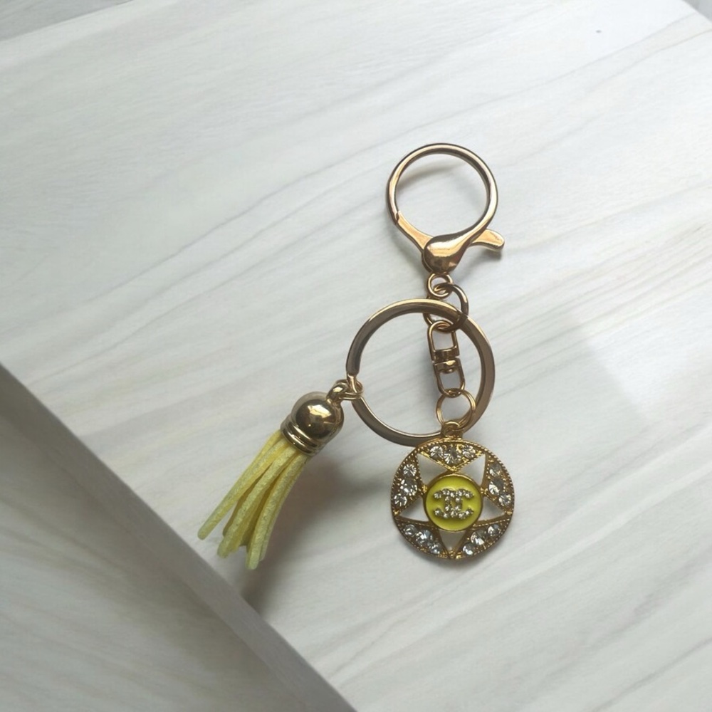 Gold and Yellow Keychain Accessory